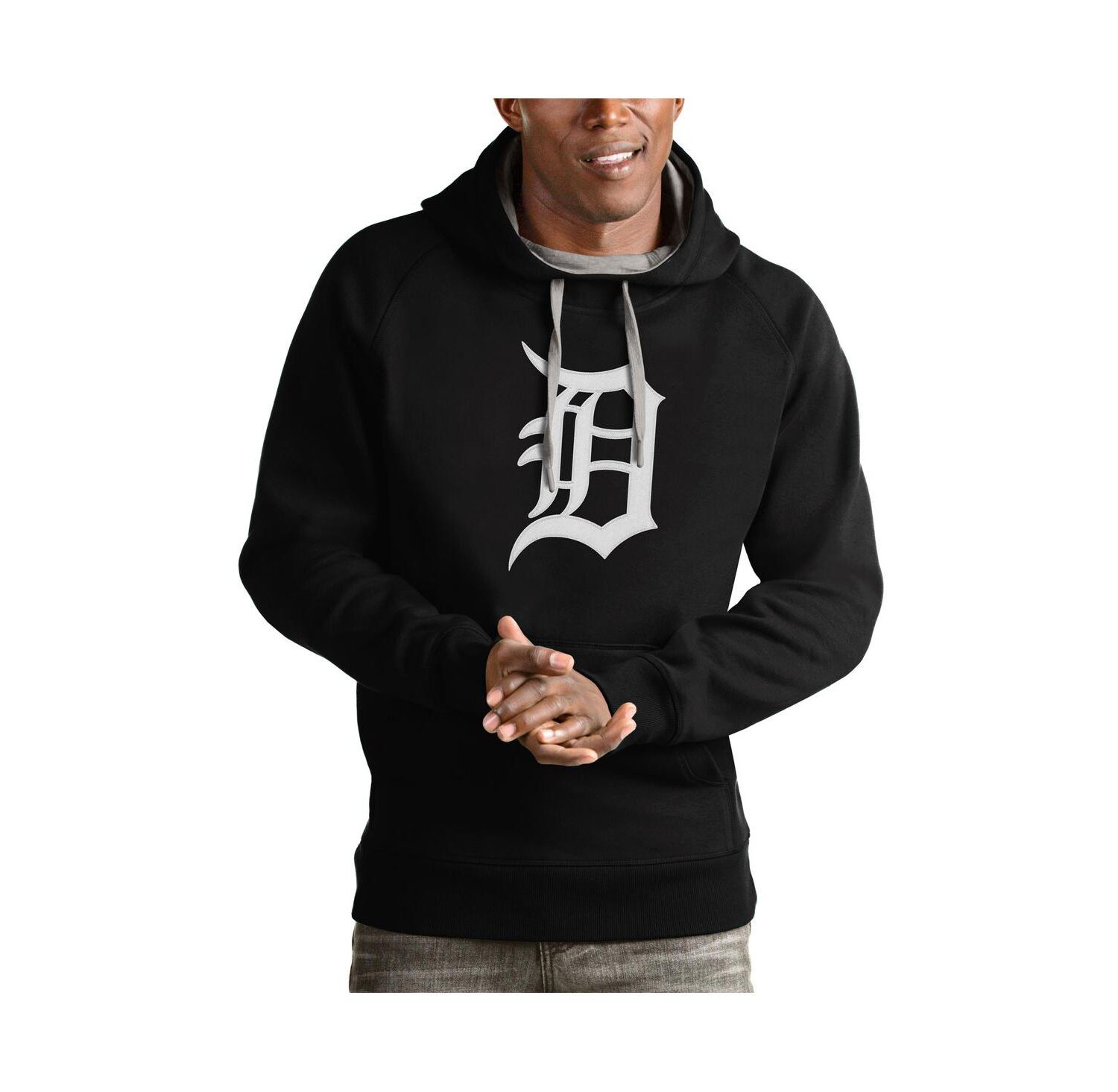 Men's Black Detroit Tigers Victory Pullover Team Logo Hoodie
