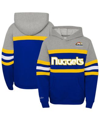 Mitchell & Ness - Big Boys and Girls Royal/Heather Gray Denver Nuggets Hardwood Classics Head Coach Pullover Hoodie