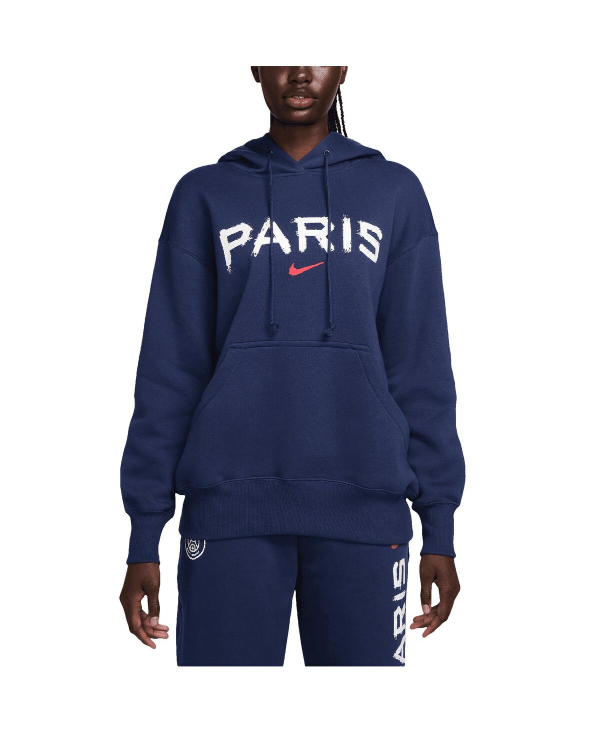 Shop Nike Women's Navy Paris Saint-germain Phoenix Fleece Pullover Hoodie