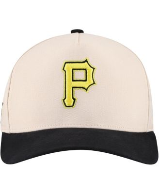 Men's Cream Pittsburgh Pirates Overspray Pro Pinch Snapback Hat