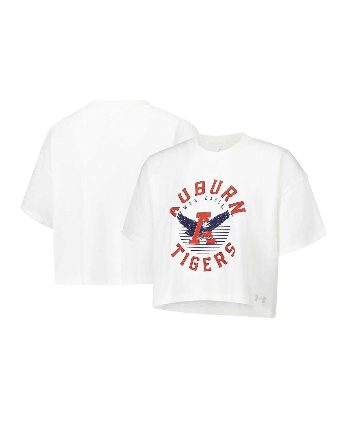 Women's Cream Auburn Tigers Iconic Heavyweight Soft Boxy Cropped T-Shirt - Cream