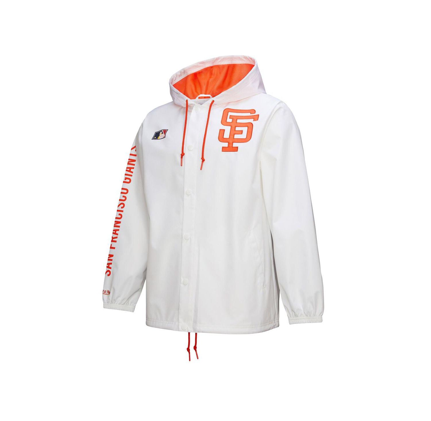 Men's White San Francisco Giants Vintage Full-Snap Hooded Coaches Jacket