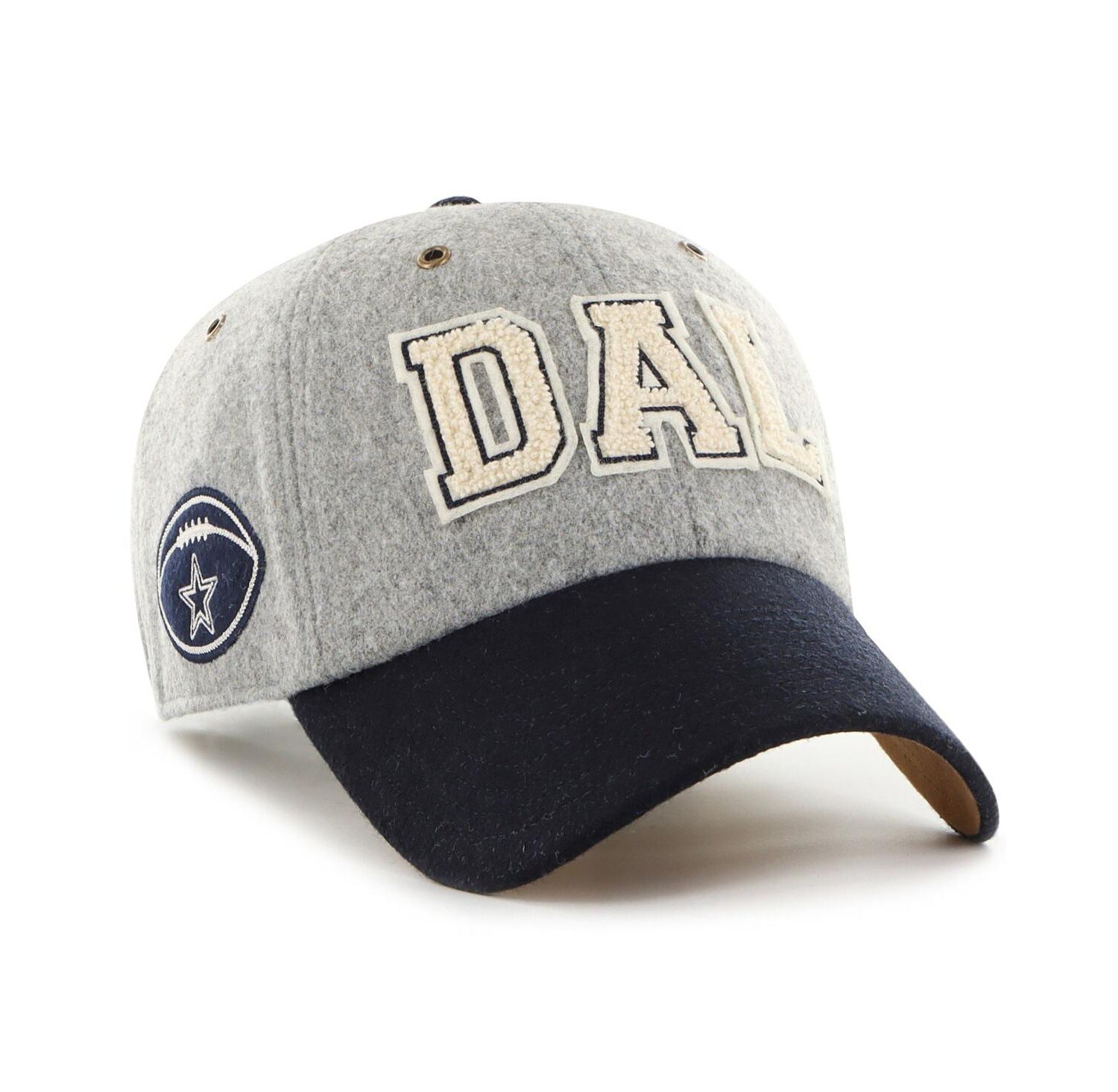 x '47 Brand Men's and Women's Gray/Navy Dallas Cowboys Block Clean Up Adjustable Hat