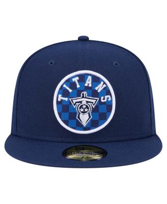Men's Navy Tennessee Titans Checkered 59FIFTY Fitted Hat