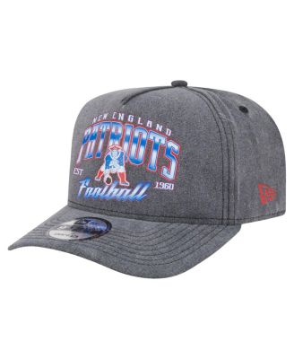 New Era - Men's Black New England Patriots Throwback Washed A-Frame 9FIFTY Snapback Hat