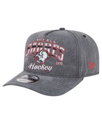 New Era - Men's Charcoal Buffalo Sabres Throwback Washed A-Frame Pre-Curved 9FIFTY Snapback Hat