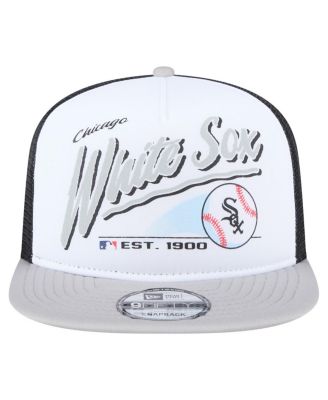 Men's White/Gray Chicago White Sox Retro Script Trucker 9FIFTY Snapback Hat