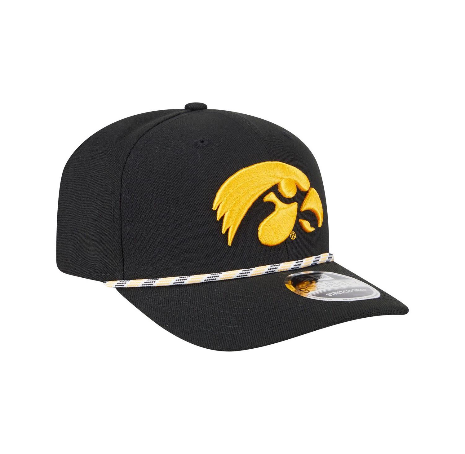 Men's Black Iowa Hawkeyes Game Day Multi-Rope 9SEVENTY Stretch-Snap Hat