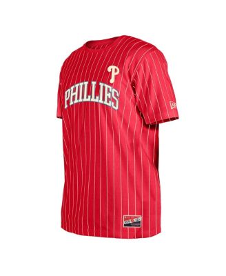 Men's Red Philadelphia Phillies Throwback Pinstripe T-Shirt