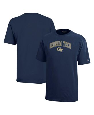 Champion - Big Boys and Girls Navy Georgia Tech Yellow Jackets Arch Over Logo T-Shirt