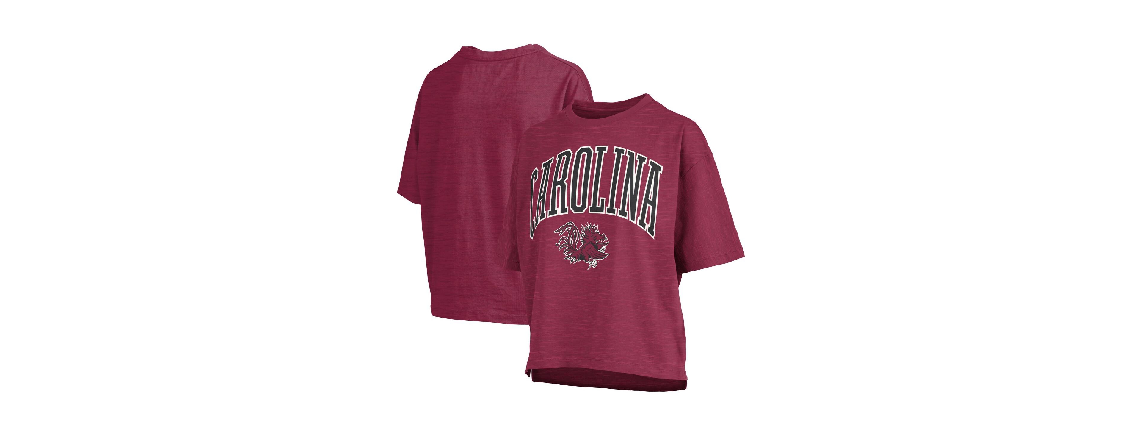 Pressbox Women's Garnet South Carolina Gamecocks Nelson Arch Over Logo Waist Length Oversized Slub T-Shirt
