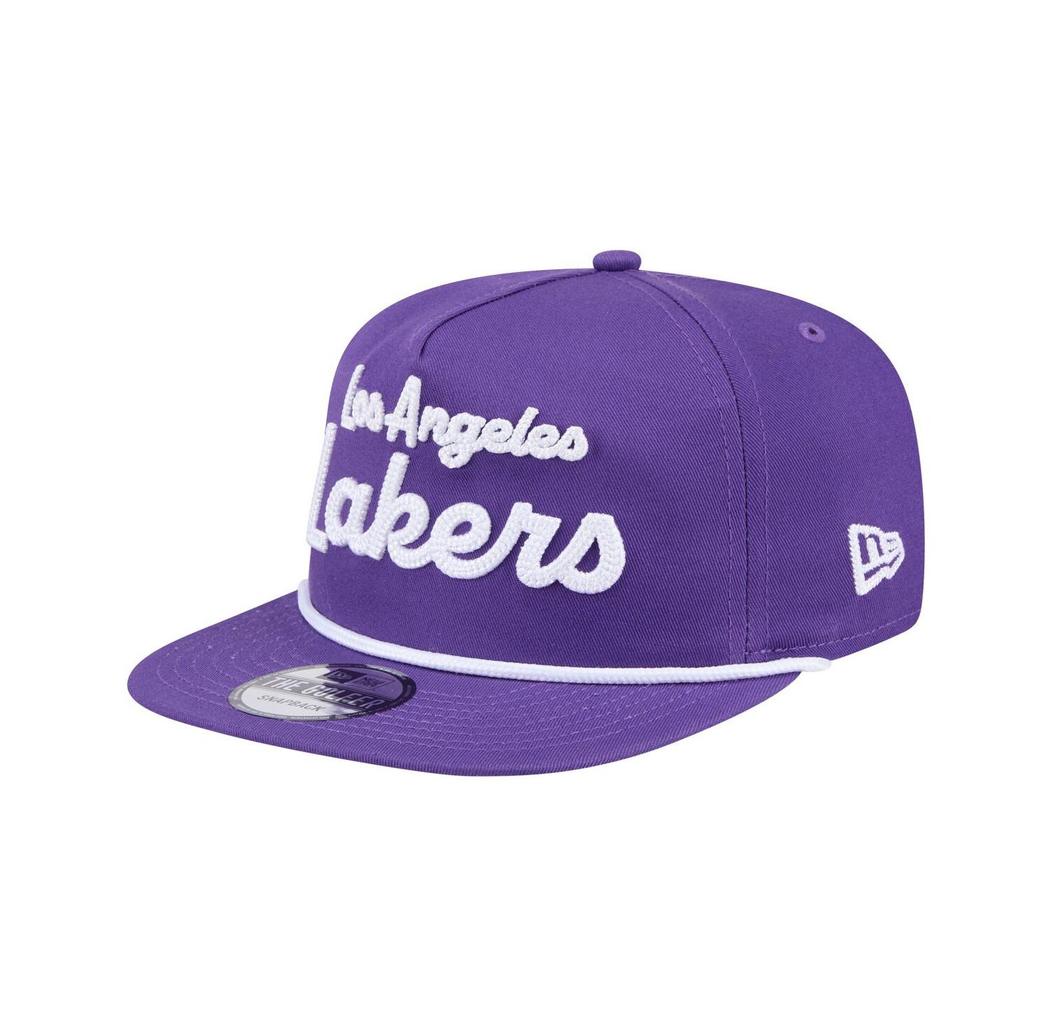 Men's Purple Los Angeles Lakers Team Text Golfer Snapback Hat