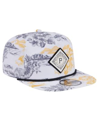 Men's White Pittsburgh Pirates Printed Island Golfer Snapback Hat