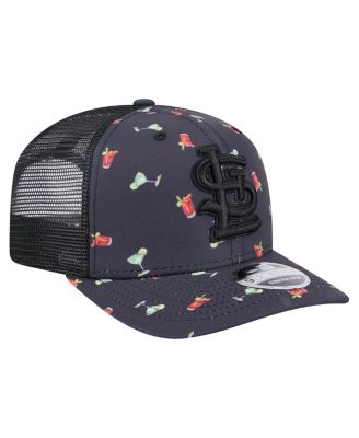 Men's Black St. Louis Cardinals Adventure Drinks Pattern 9SEVENTY Stretch-Snap Hat
