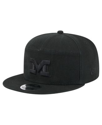 New Era - Men's Black Michigan Wolverines Adventure Canvas Split Panel 9FIFTY Snapback Hat