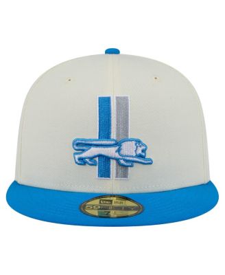 Men's White/Blue Detroit Lions Throwback Main 59FIFTY Fitted Hat