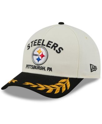 New Era - Men's Cream/Black Pittsburgh Steelers 2025 NFL Draft 9FORTY A-Frame M-Crown Adjustable Hat