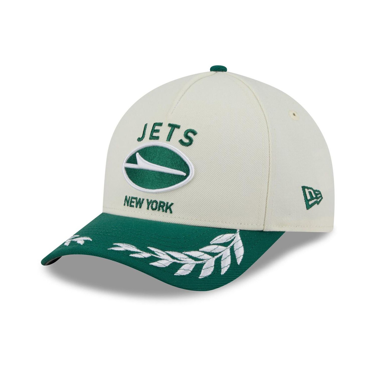Men's Cream/Green New York Jets 2025 NFL Draft 9FORTY A-Frame M-Crown Adjustable Hat