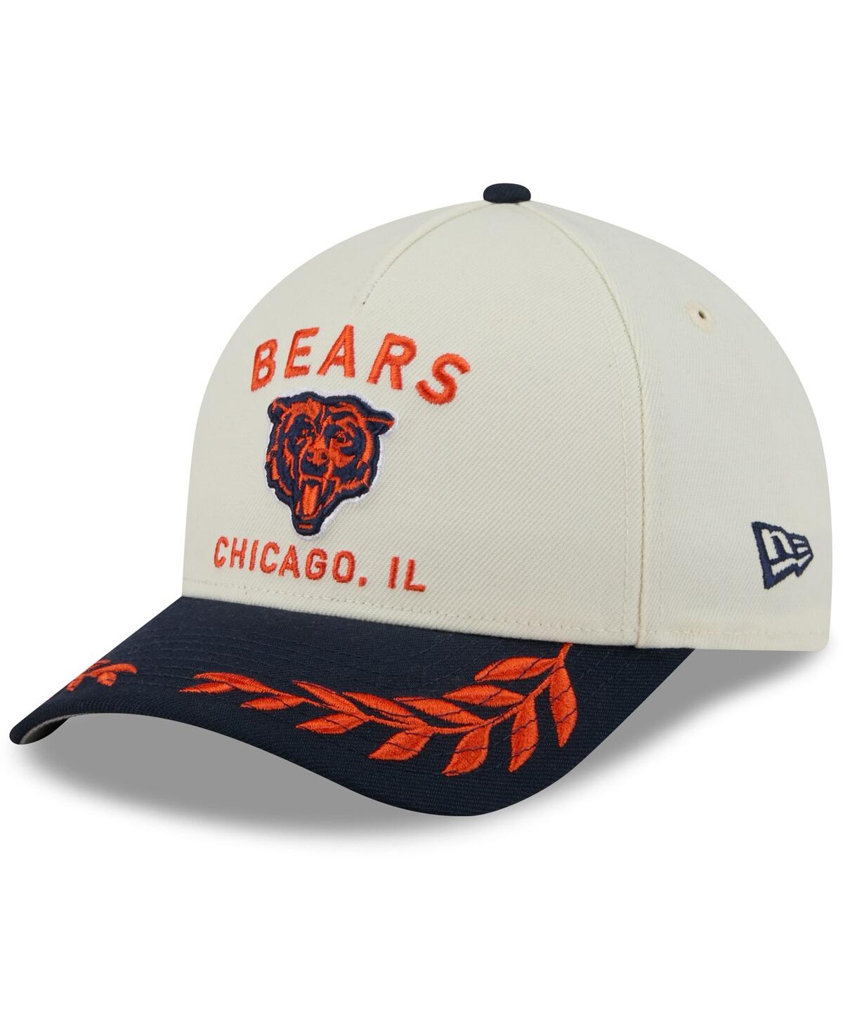 New Era Men's Cream/Navy Chicago Bears 2025 Nfl Draft 9FORTY A-Frame M-Crown Adjustable Hat - Cream, Navy
