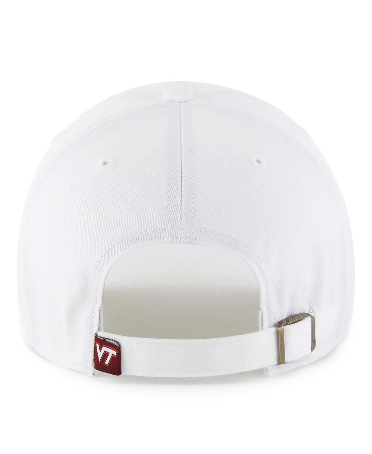 47 Brand Men's White Virginia Tech Hokies Clean Up Adjustable Hat