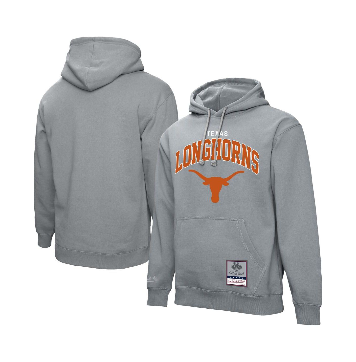 Мужское худи Mitchell & Ness Heather Gray Texas Longhorns Classic Arch Pullover — фото 1