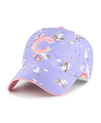 Big Girls Lavender Chicago Cubs Unicorn Clean Up Adjustable Hat