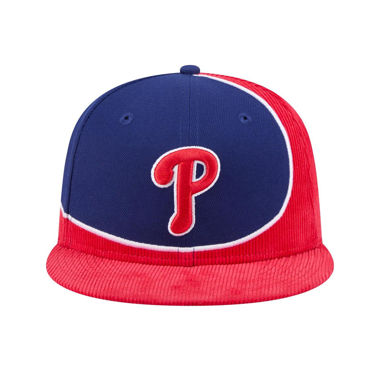 Men's Red/Royal Philadelphia Phillies Retro Split Corduroy Snapback Hat