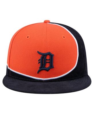 Men's Navy/Orange Detroit Tigers Retro Split Corduroy Snapback Hat