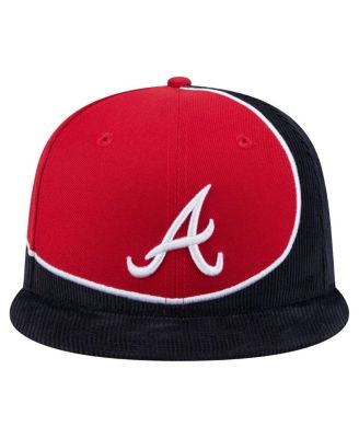 Men's Navy/Red Atlanta Braves Retro Split Corduroy Snapback Hat