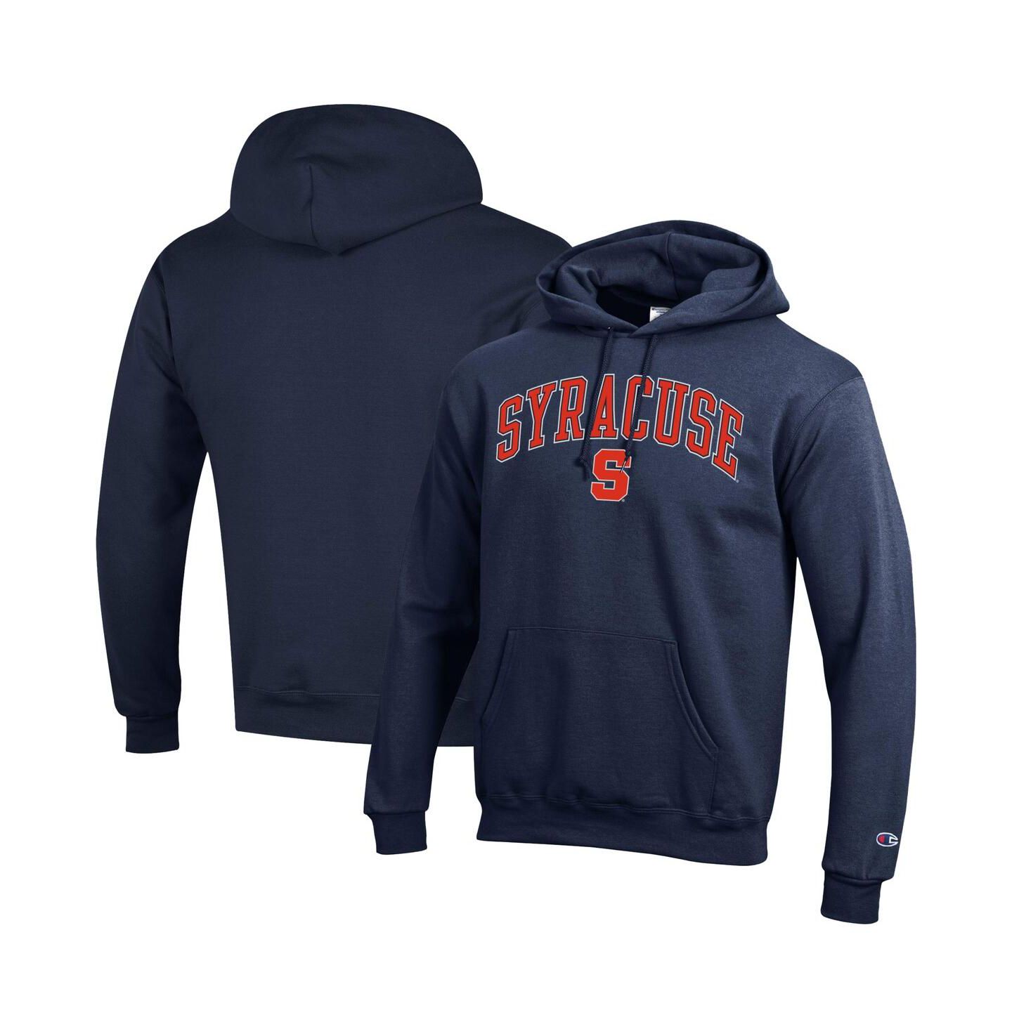 Мужское худи Champion Orange Syracuse Orange Arch Over Logo Pullover, цвет: Тёмно-синий — фото 1