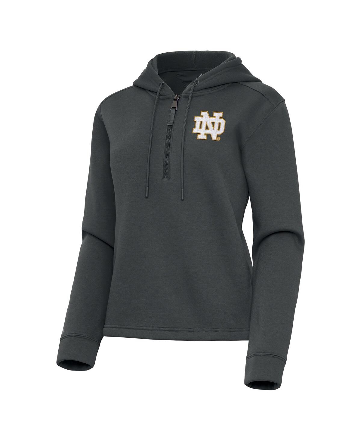 Women's Pewter Notre Dame Fighting Irish Contemporary Quarter-Zip Hoodie - Pewter