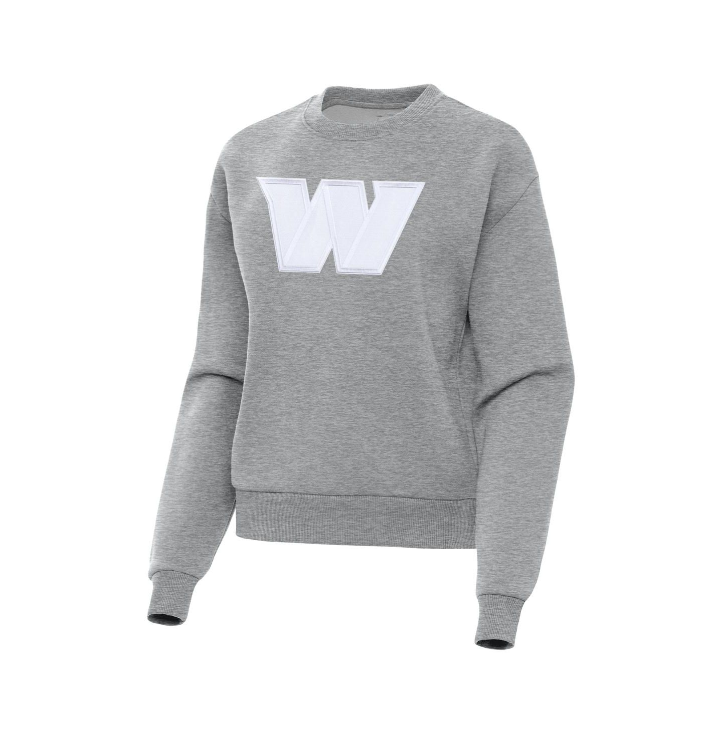 Женская толстовка Antigua Heather Gray Washington Commanders Victory Pullover — фото 2