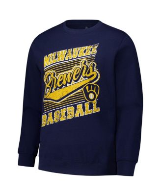 Men's Navy Milwaukee Brewers Lightweight Crew Sweatshirt