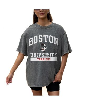 Women's Grey Boston University Oversized Snow Wash T-Shirt