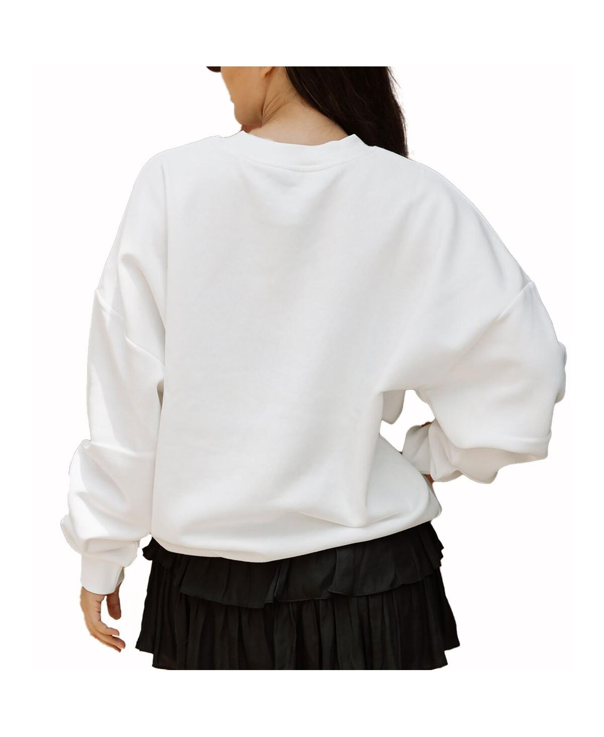 Shop Gameday Couture Women's White Atlanta United Fc Crewneck Drop Shoulder Sweatshirt
