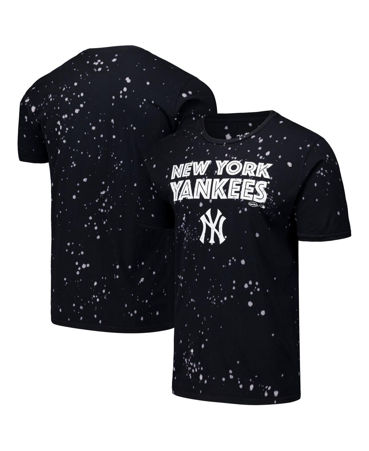 Men's Black/White New York Yankees Splatter T-Shirt - Black, White