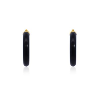 Onyx Hoop Earrings 25 millimeters
