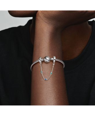 Triple Blue Stone Safety Chain Charms