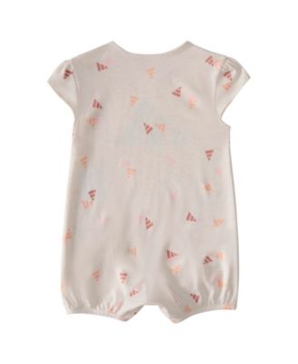 Baby Girls Short Sleeve Printed Heather Shortie Romper