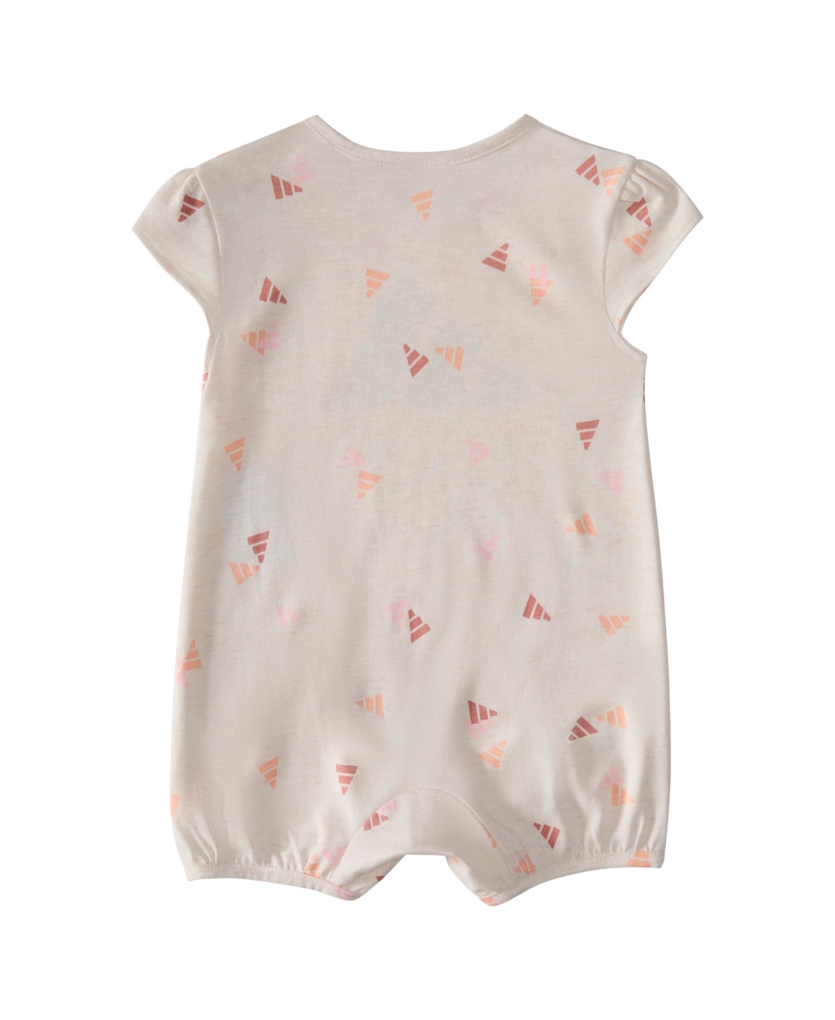 Adidas Originals Baby Girls Short Sleeve Printed Heather Shortie Romper In Oatmeal Heather