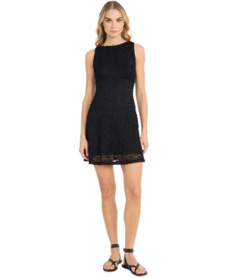 The Good Journey - Women's Crochet Empire-Waist Mini Dress