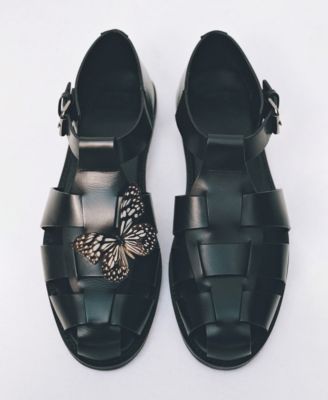 Mango Men’s Black Fisherman Sandals sz 42 / 8 UK / 9 US Leather MANGO Men main image 4