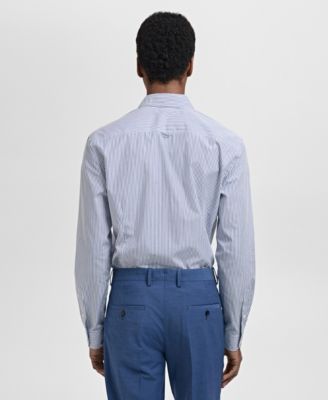 Men's Cotton Slim-Fit Striped Shirt