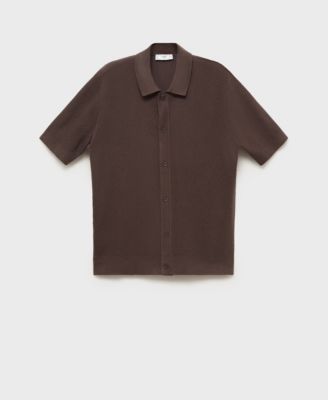 Men's Openwork Knit Structured Shirt