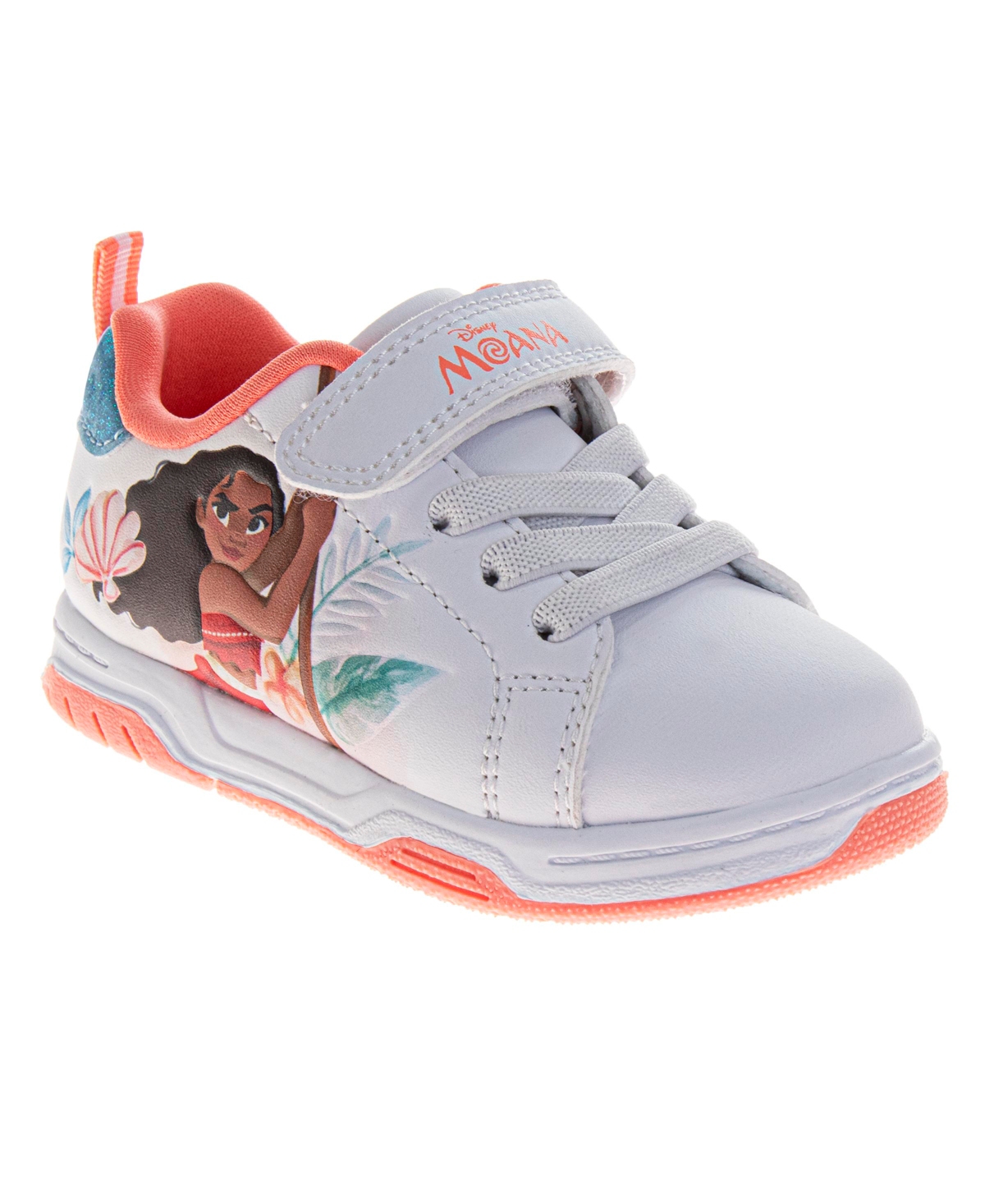 Disney Toddler Girls Moana Hook And Loop Sneakers In White