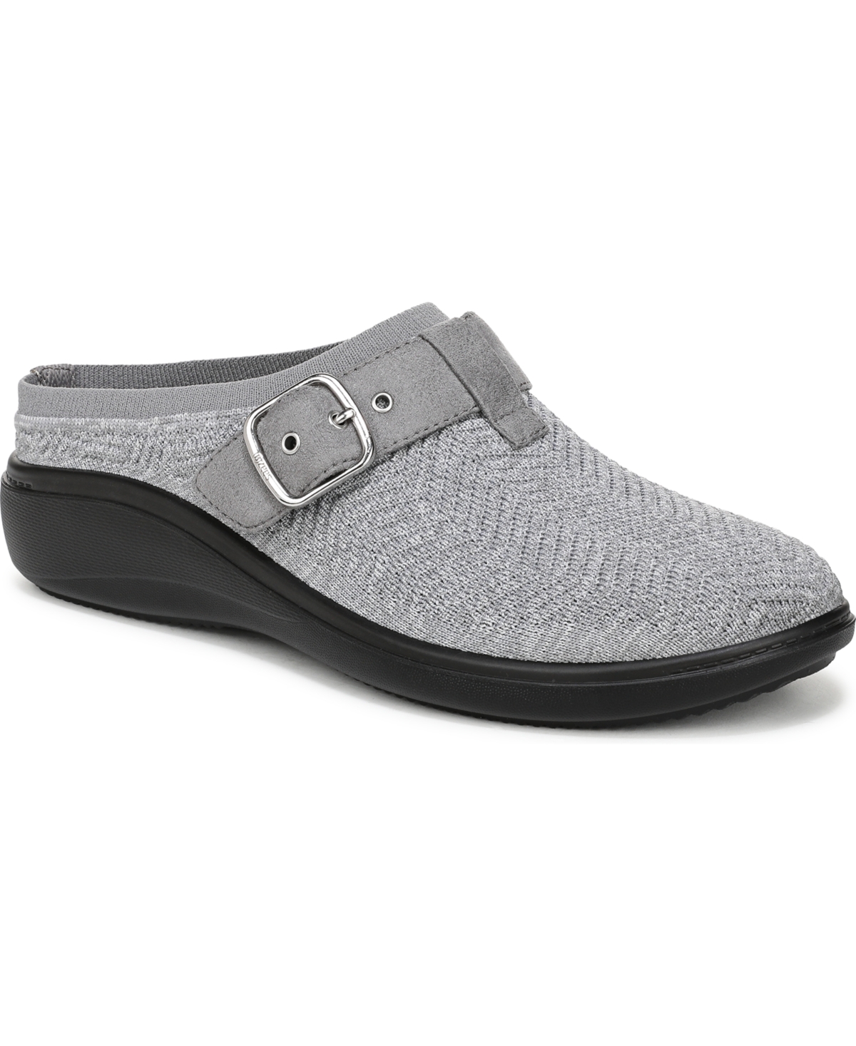 Lifestride Women's Balance-knit Washable Round Toe Clogs In Gray