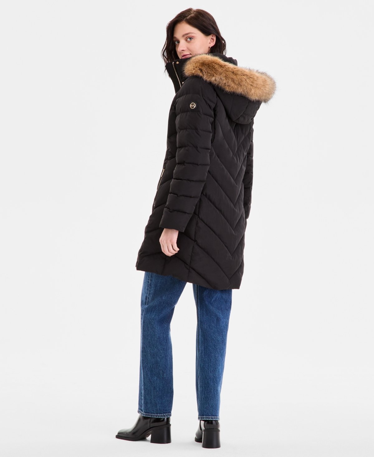 Michael Kors Women's Faux-Fur-Trim Hooded Puffer Coat, Exclusively at Macy's