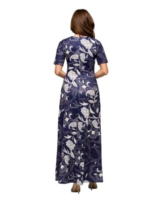 Women's Elbow Sleeve Casual A Line Maxi Dress