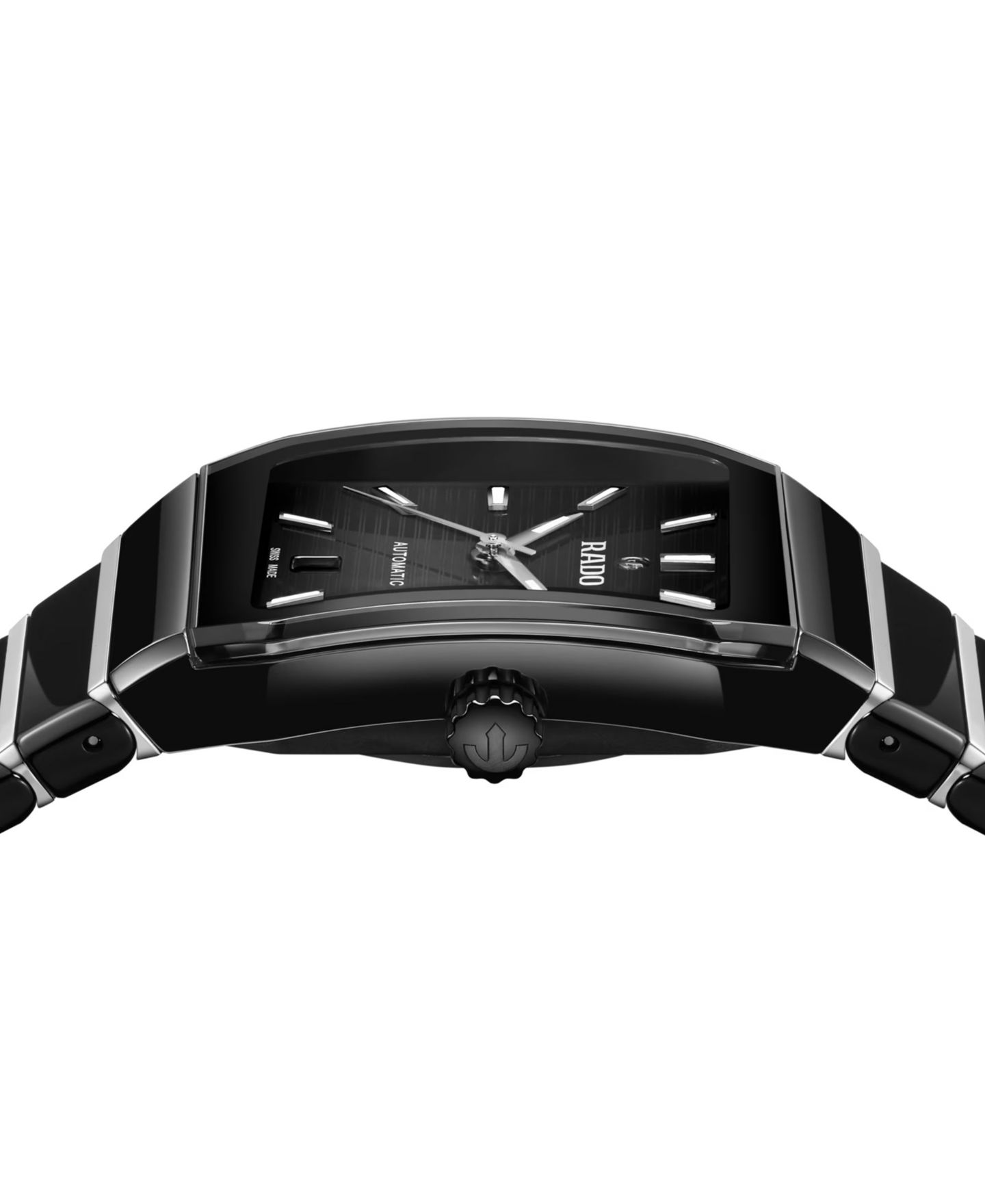Женские часы Rado Swiss Automatic Anatom Stainless Steel & Black Ceramic Bracelet Watch 33mm — фото 3