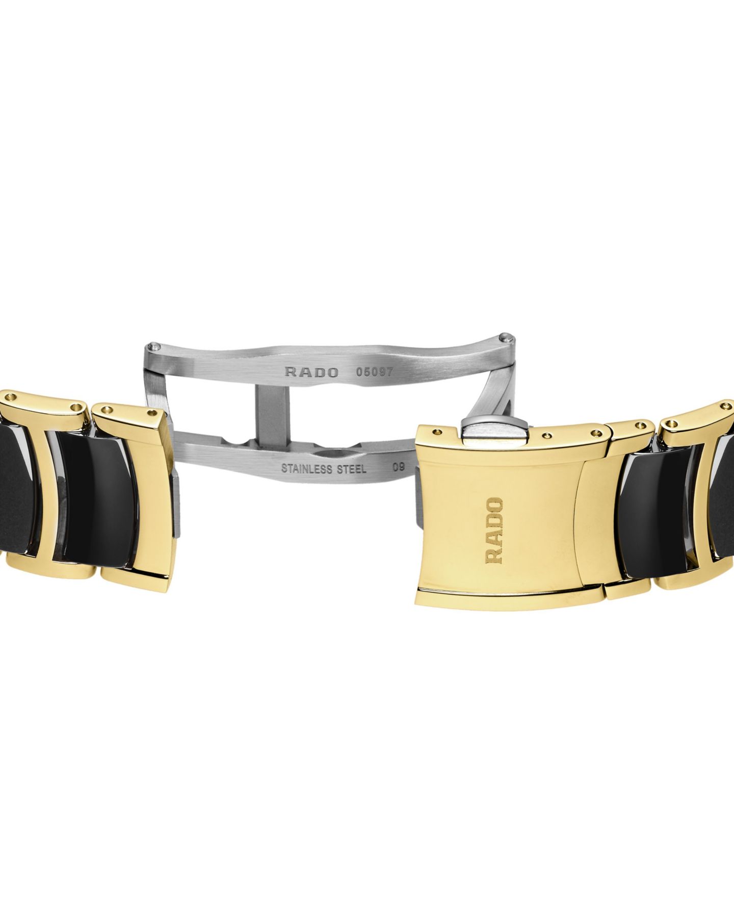 Часы Rado Unisex Swiss Chronograph Centrix Black Ceramic & Gold PVD Stainless Steel Bracelet Watch 41mm — фото 3